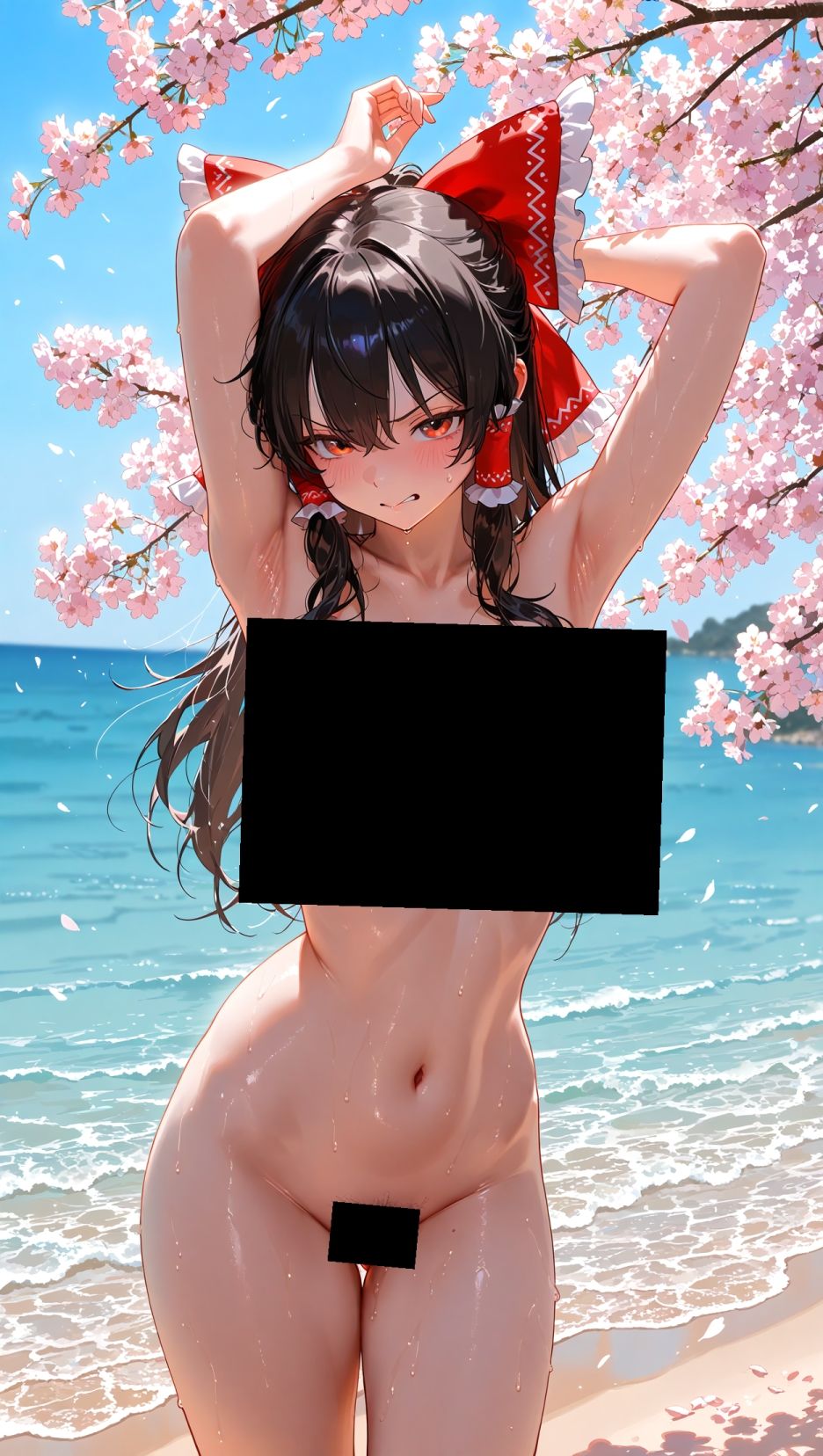 サンプル画像2:霊夢ちゃんのえっちな写真集vol.3〜春の晴れた朝の海編〜(ゆるふわ研究所) [d_584245]