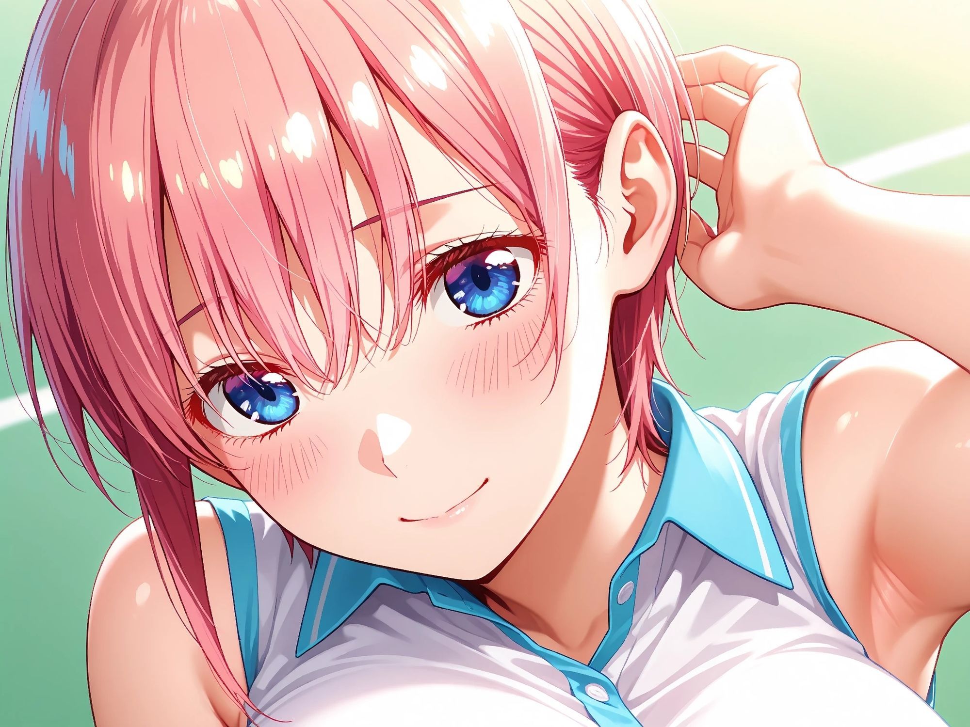 サンプル画像1:【発情ヒロイン】五●分の花嫁  中野●一花  テニスコートで性教育編(画像生成マン) [d_584310]