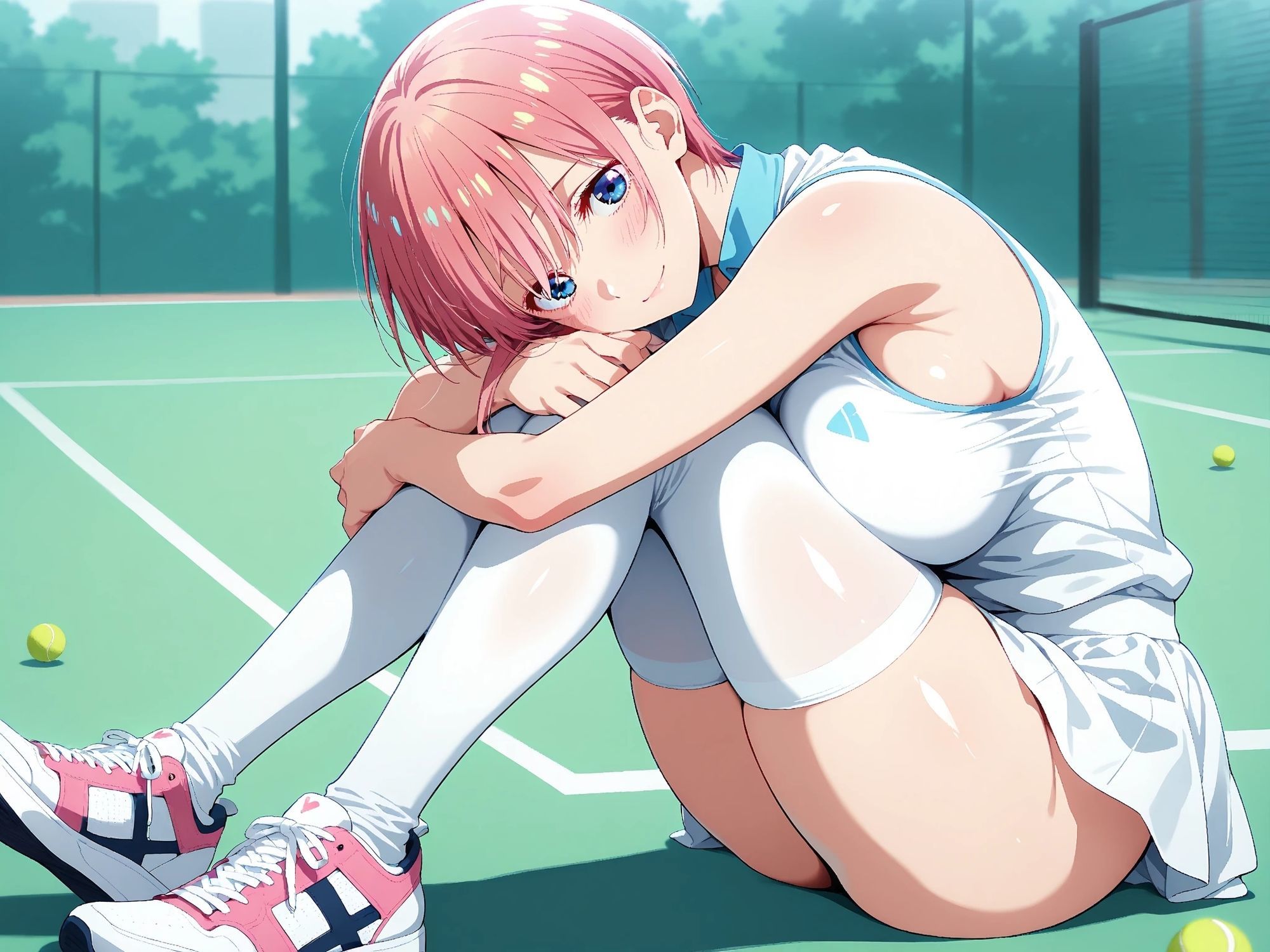 サンプル画像2:【発情ヒロイン】五●分の花嫁  中野●一花  テニスコートで性教育編(画像生成マン) [d_584310]