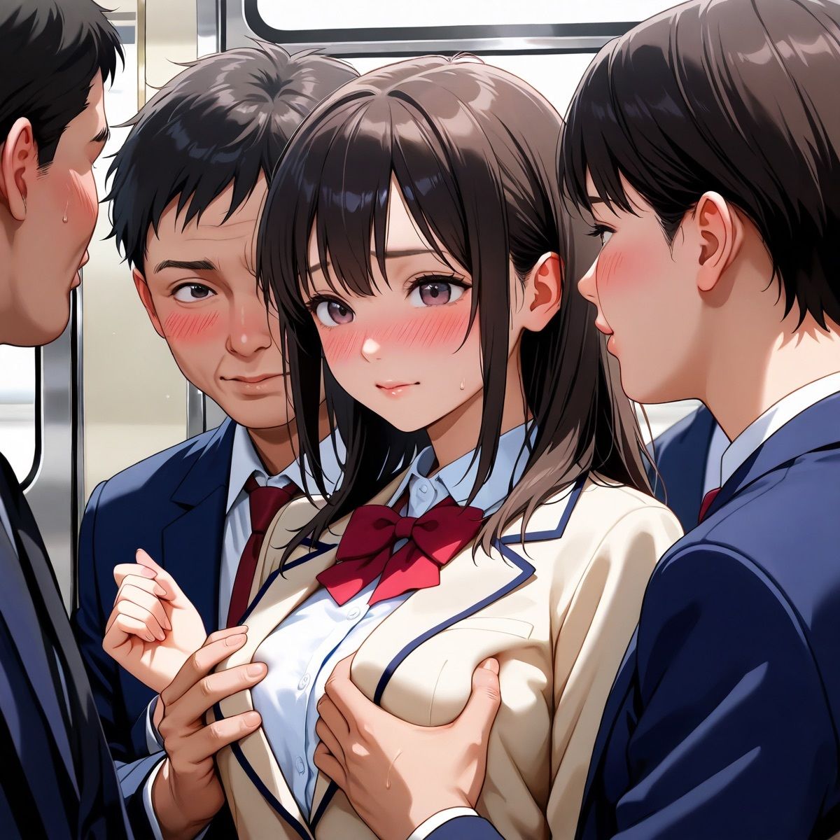 サンプル画像2:電車でおっさんと。。。(禁断プレイ) [d_584341]