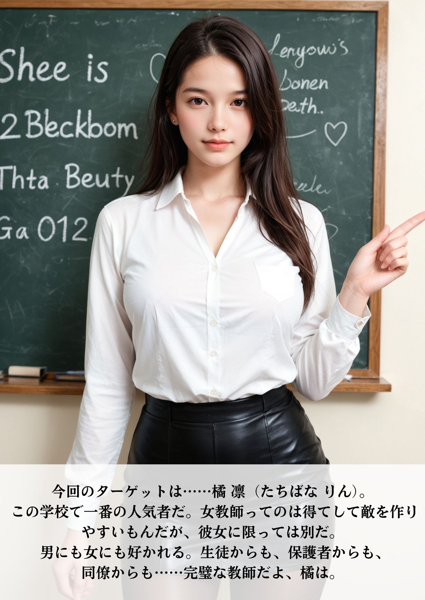 サンプル画像1:催淫洗脳    狙われた人気女教師(シロウトAI美女AMU) [d_584485]