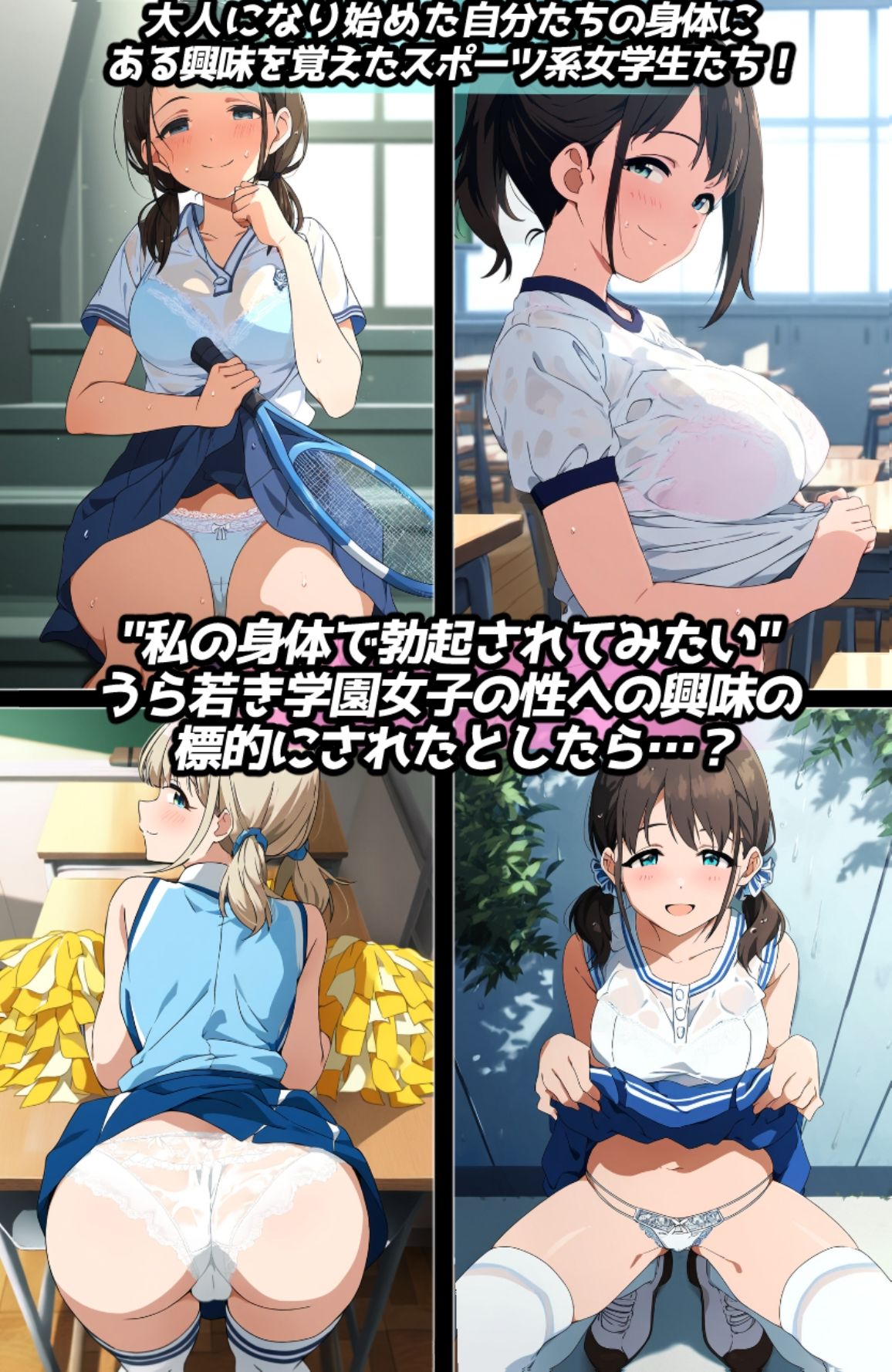 サンプル画像2:露出＆下着見せつけフェチ特化 2020年代アニメ作画特集 下着を見せつける女の子たち その2 スポーツ少女編 -500枚を撮影-(青山堂) [d_584518]