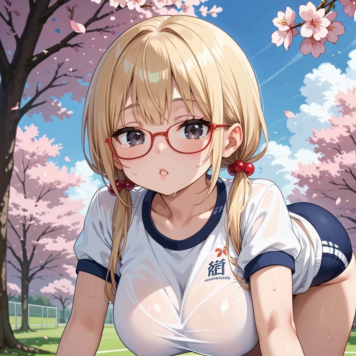 サンプル画像2:桜舞うグランドでブルマ少女でエッチ！4たっぷり200枚★(薬師のいおり) [d_584561]