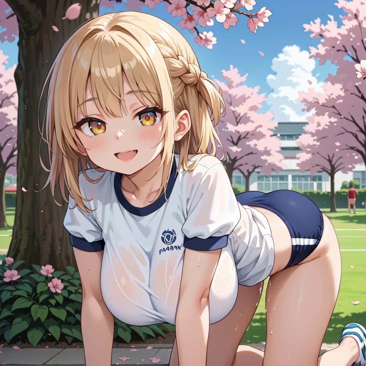 サンプル画像5:桜舞うグランドでブルマ少女でエッチ！4たっぷり200枚★(薬師のいおり) [d_584561]