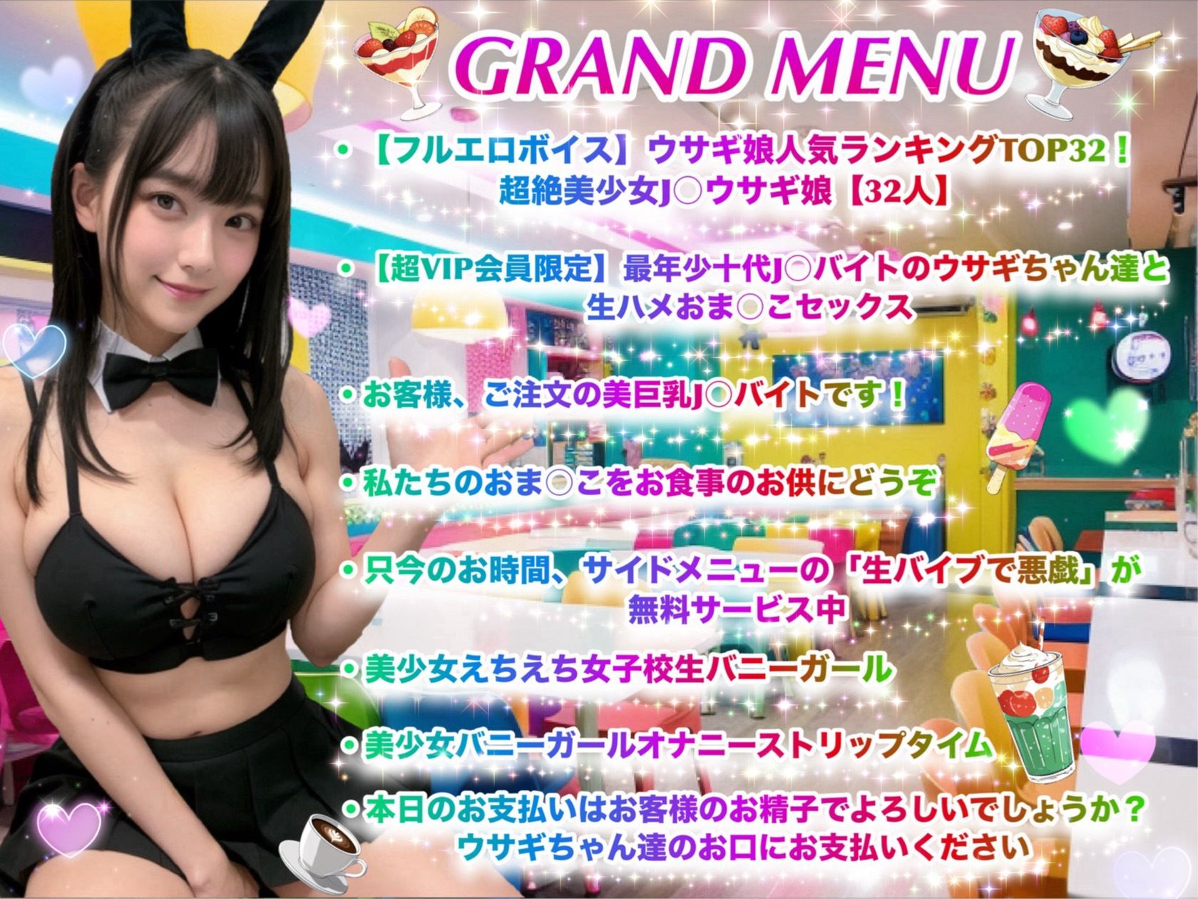 サンプル画像1:学校、親には絶対！内緒、女子校生バニーカフェ裏バイト！(LOVE JUICE【ラブジュース】) [d_584564]