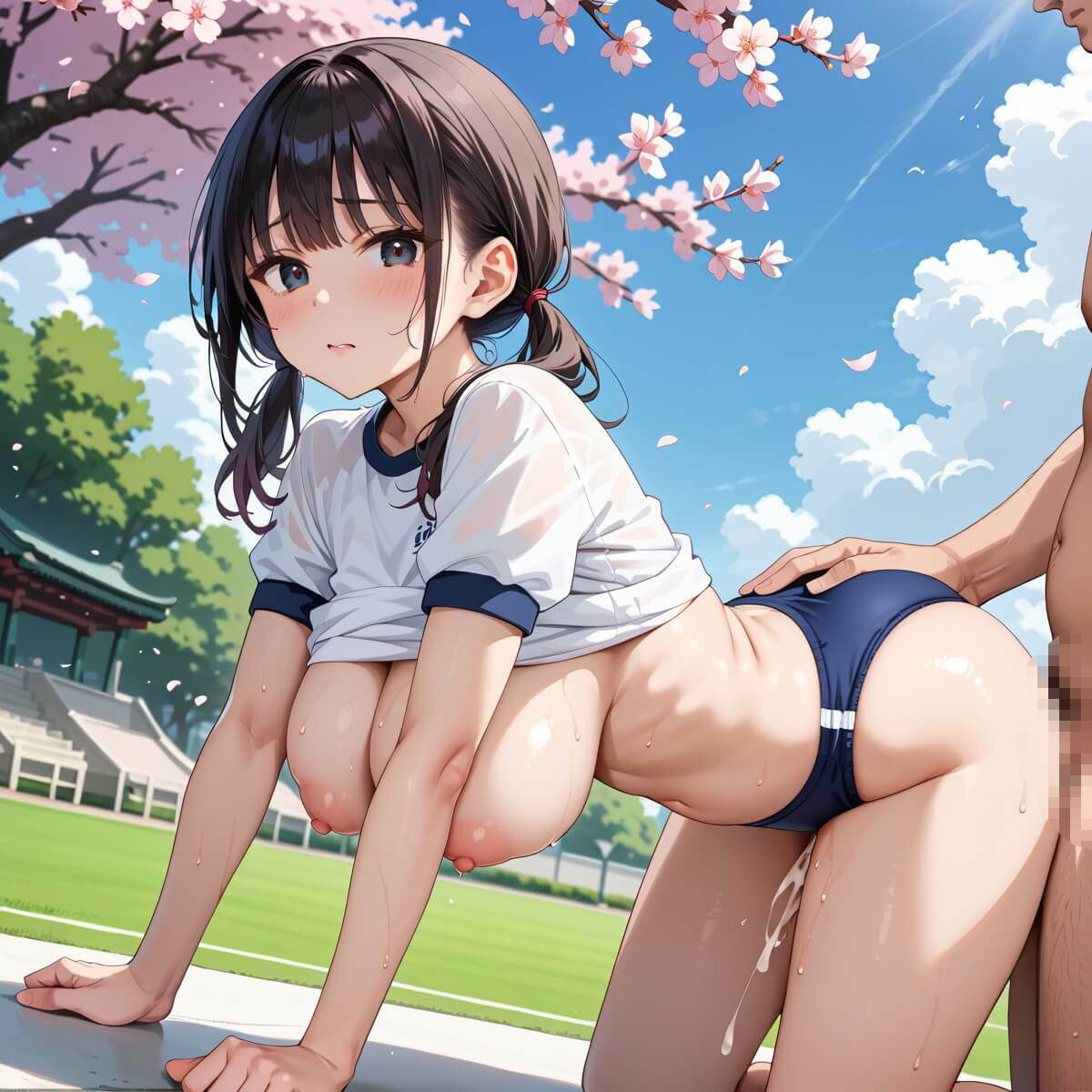 サンプル画像5:桜舞うグランドでブルマ少女でエッチ！9たっぷり200枚★(薬師のいおり) [d_584578]