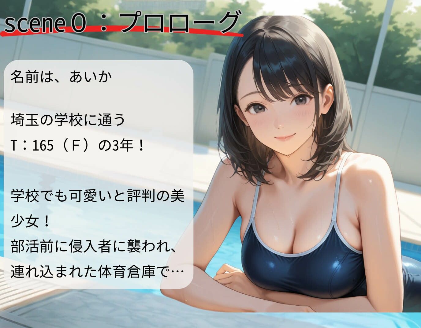 スクール水着の美少女!Fカップを揺らし侵入者たちの餌食に 画像2