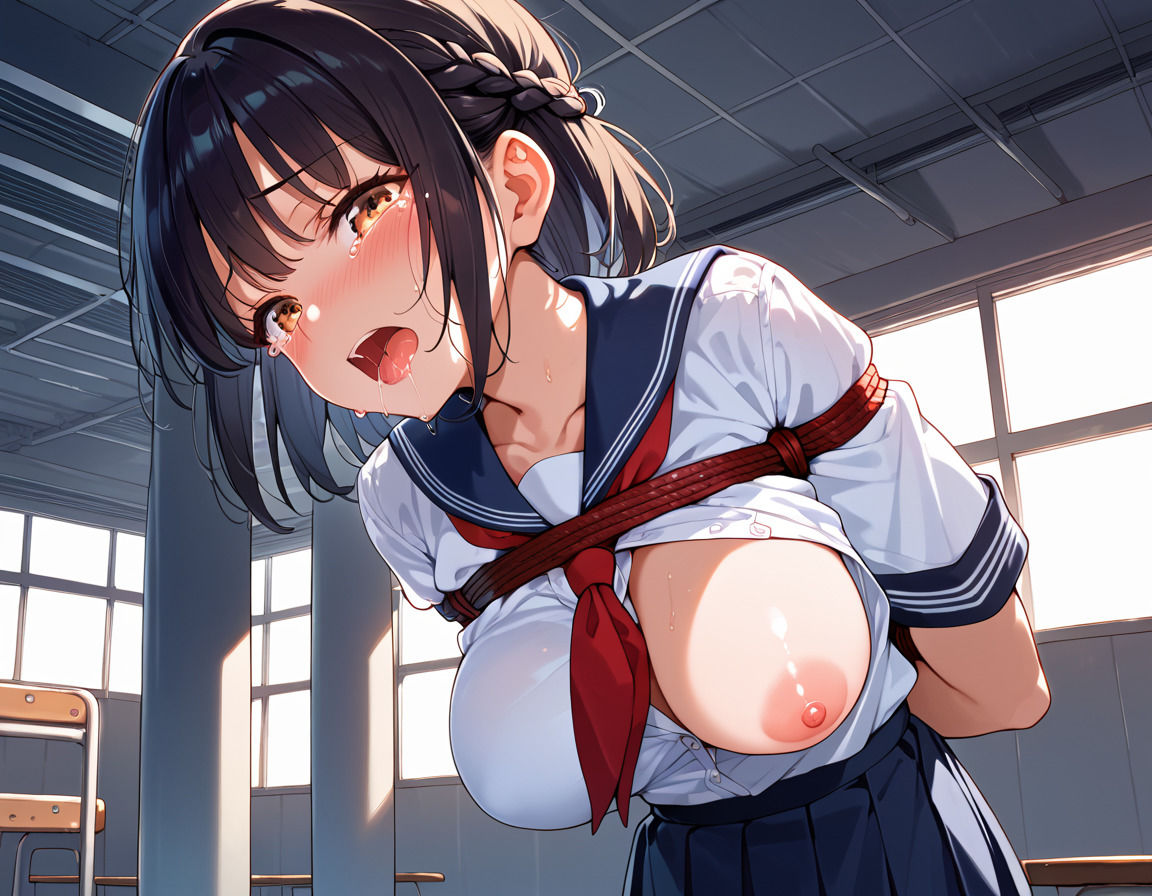 日替り肉便器 制服×緊縛 学園中の女子たちを縛って肉便器化! 画像1