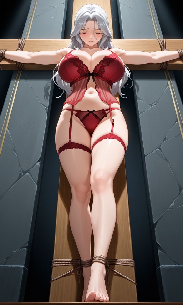 サンプル画像2:フェチコレVol.80 拘束・十字架磔された巨乳人妻たち（銀髪編）【総枚数250枚】(満点星) [d_584747]