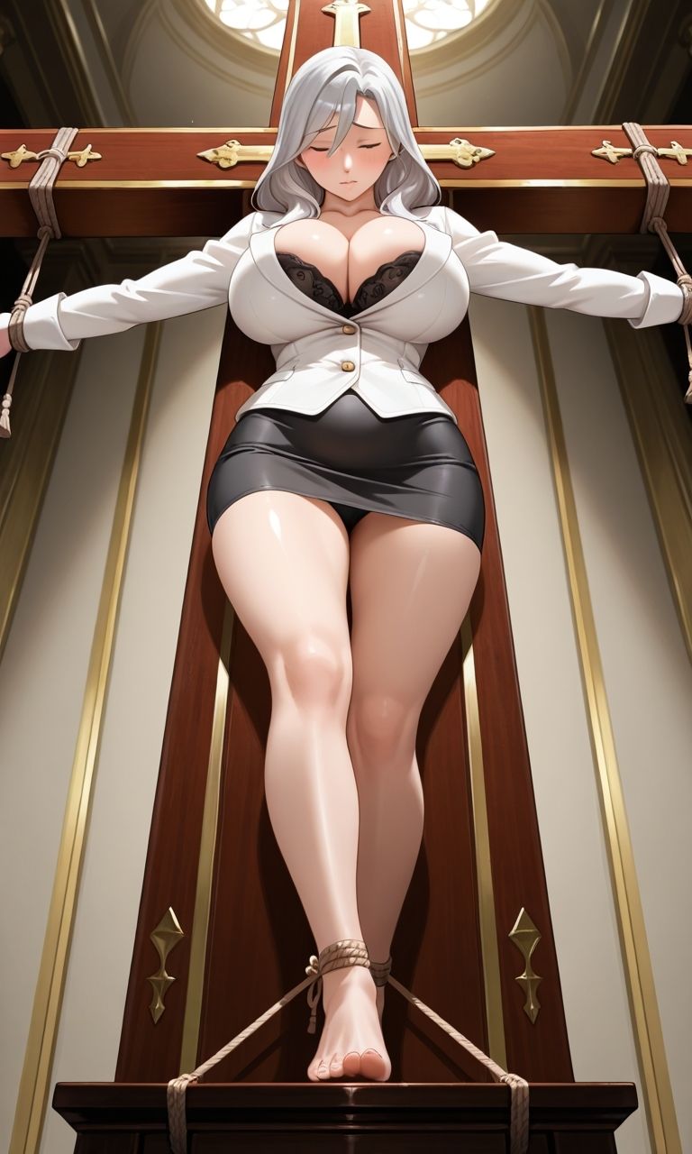 サンプル画像3:フェチコレVol.80 拘束・十字架磔された巨乳人妻たち（銀髪編）【総枚数250枚】(満点星) [d_584747]