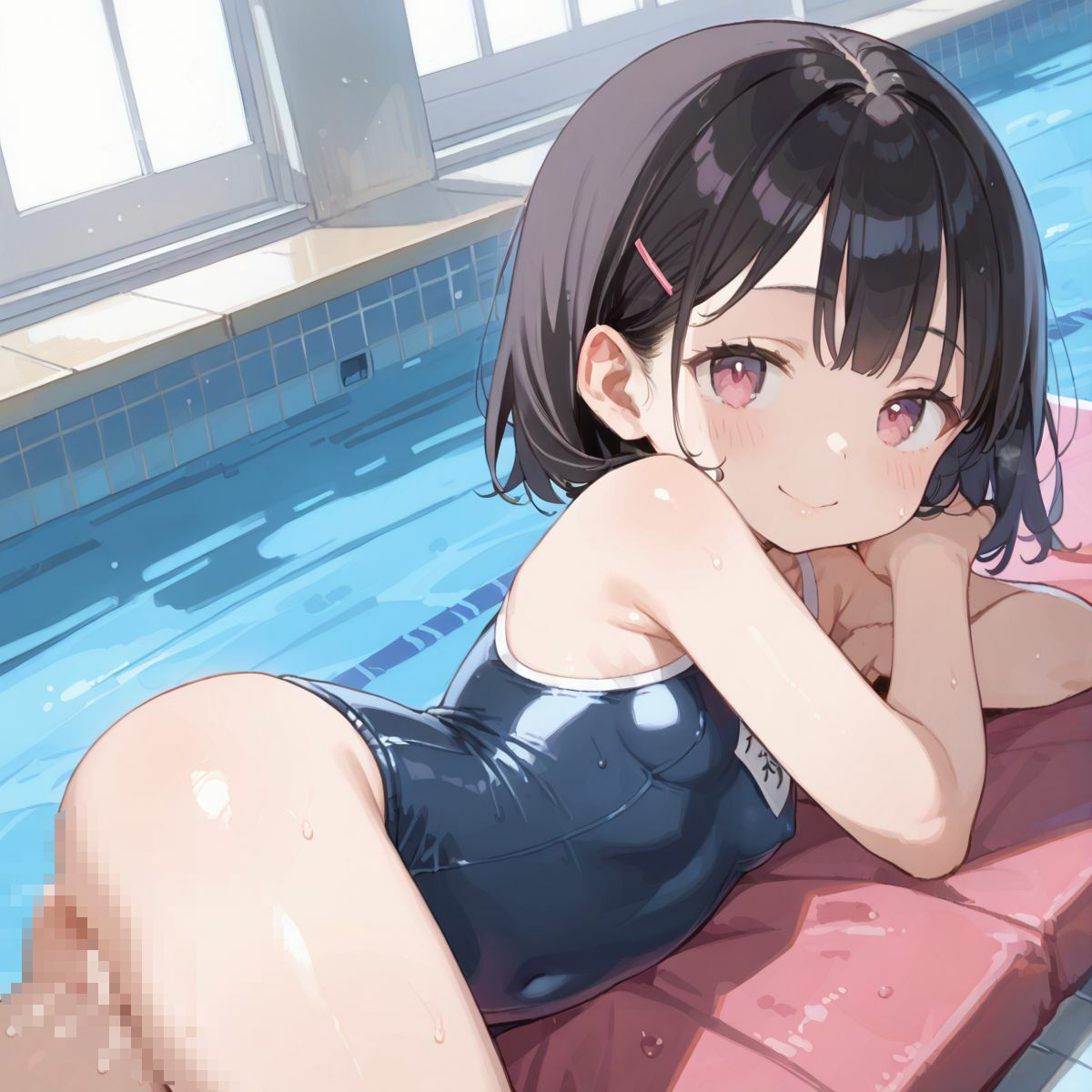 スクール水着がエロい貧乳後輩ちゃんを誰もいないプールに呼び出して中出しえっち04 画像7
