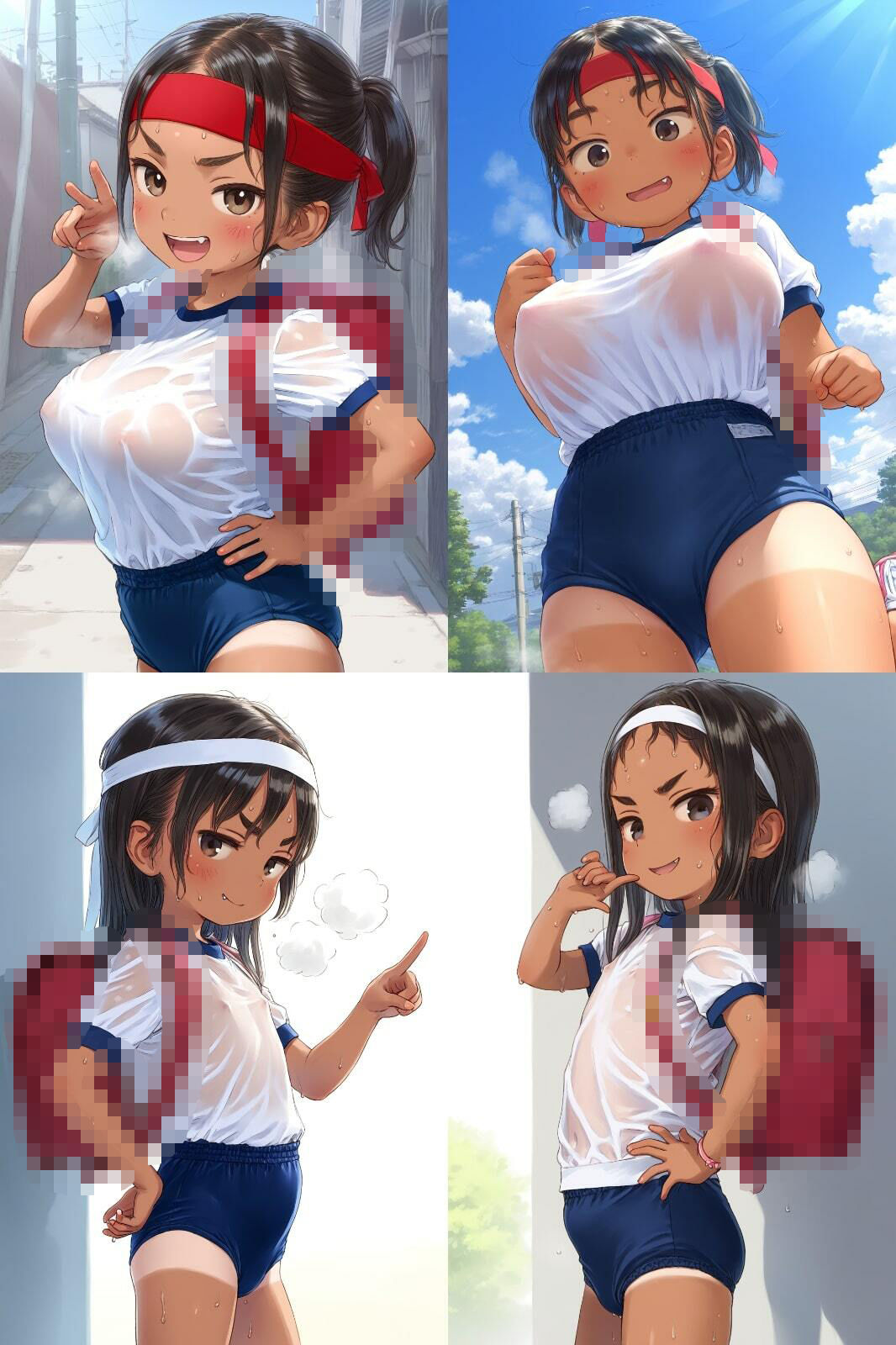 【500枚】ロリ巨乳赤組 vs ロリ貧乳白組運動会 画像1