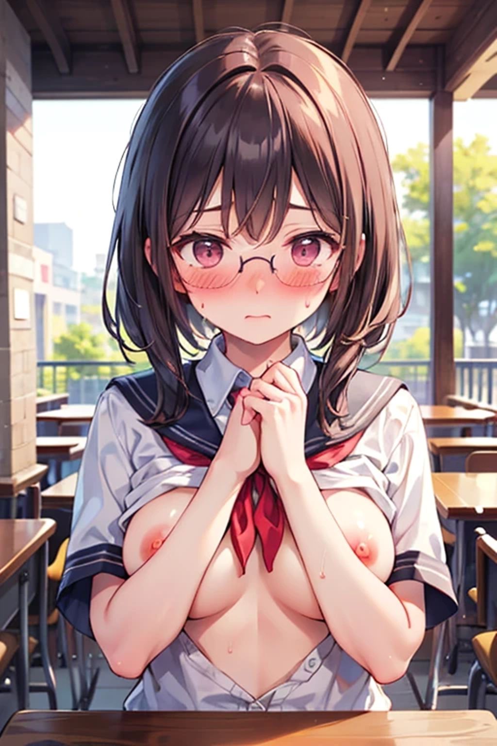 サンプル画像2:同級生のおっぱいチャレンジ総集編(くまとねこ屋) [d_584943]