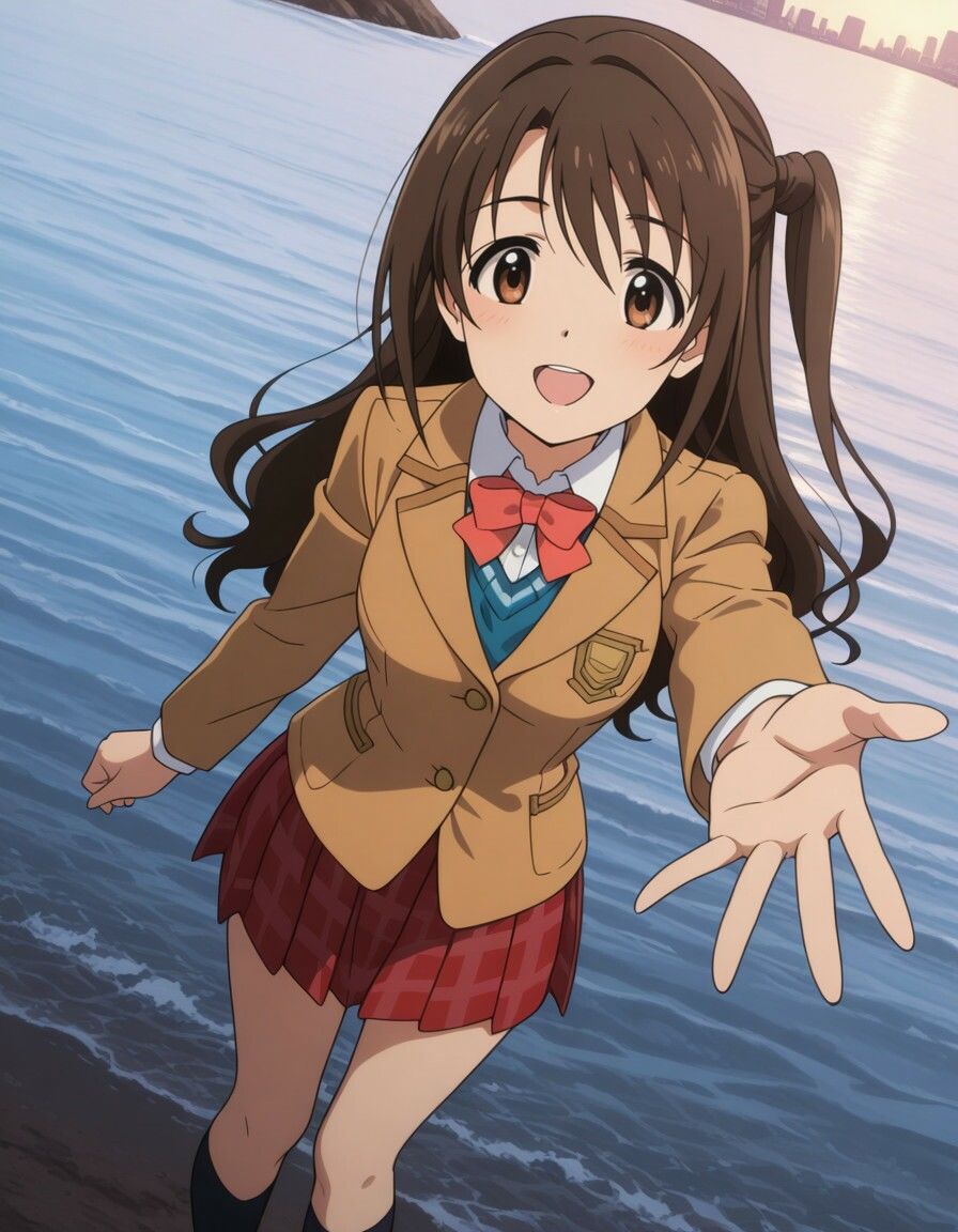 デレ〇ス 島村〇月 制服 おま〇こクパァ オナニー クンニ 潮吹き 画像3