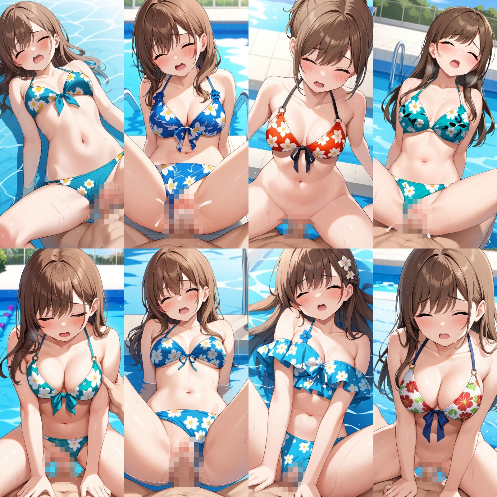 サンプル画像5:貸し切りプールで花柄ビキニ中出し【500枚】(女子高生) [d_585081]