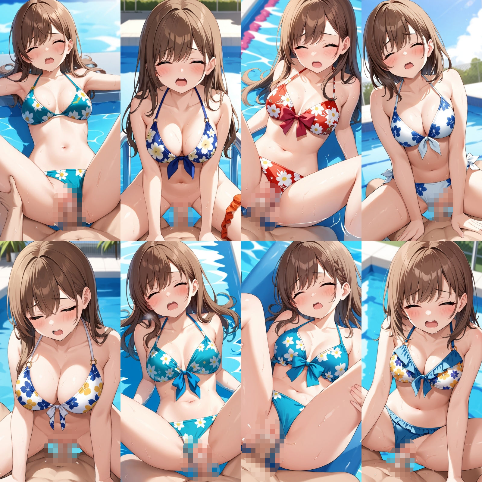 貸し切りプールで花柄ビキニ中出し【500枚】 画像7