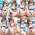 貸し切りプールで花柄ビキニ中出し【500枚】