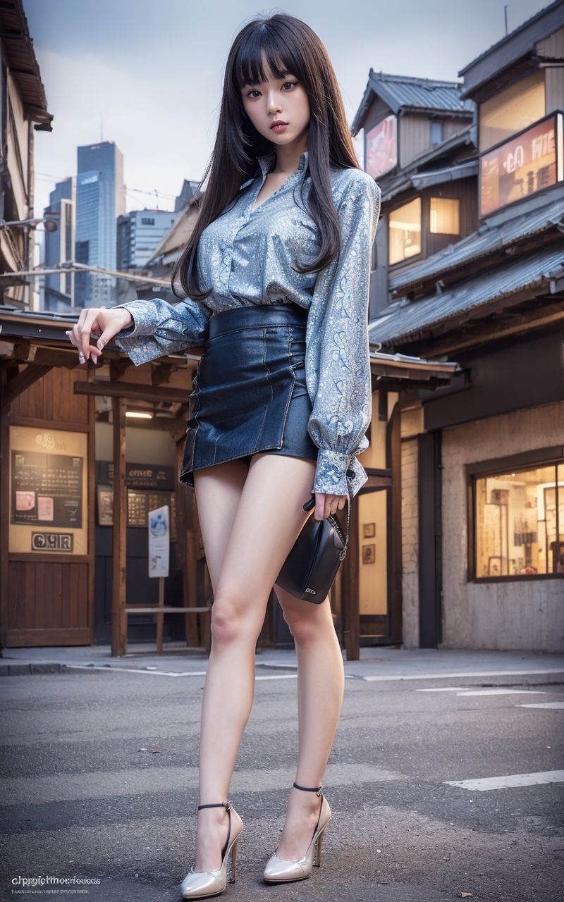 サンプル画像6:AI美女写真集┃通りを歩く美女(AI美女写真集┃清楚な大人) [d_585085]