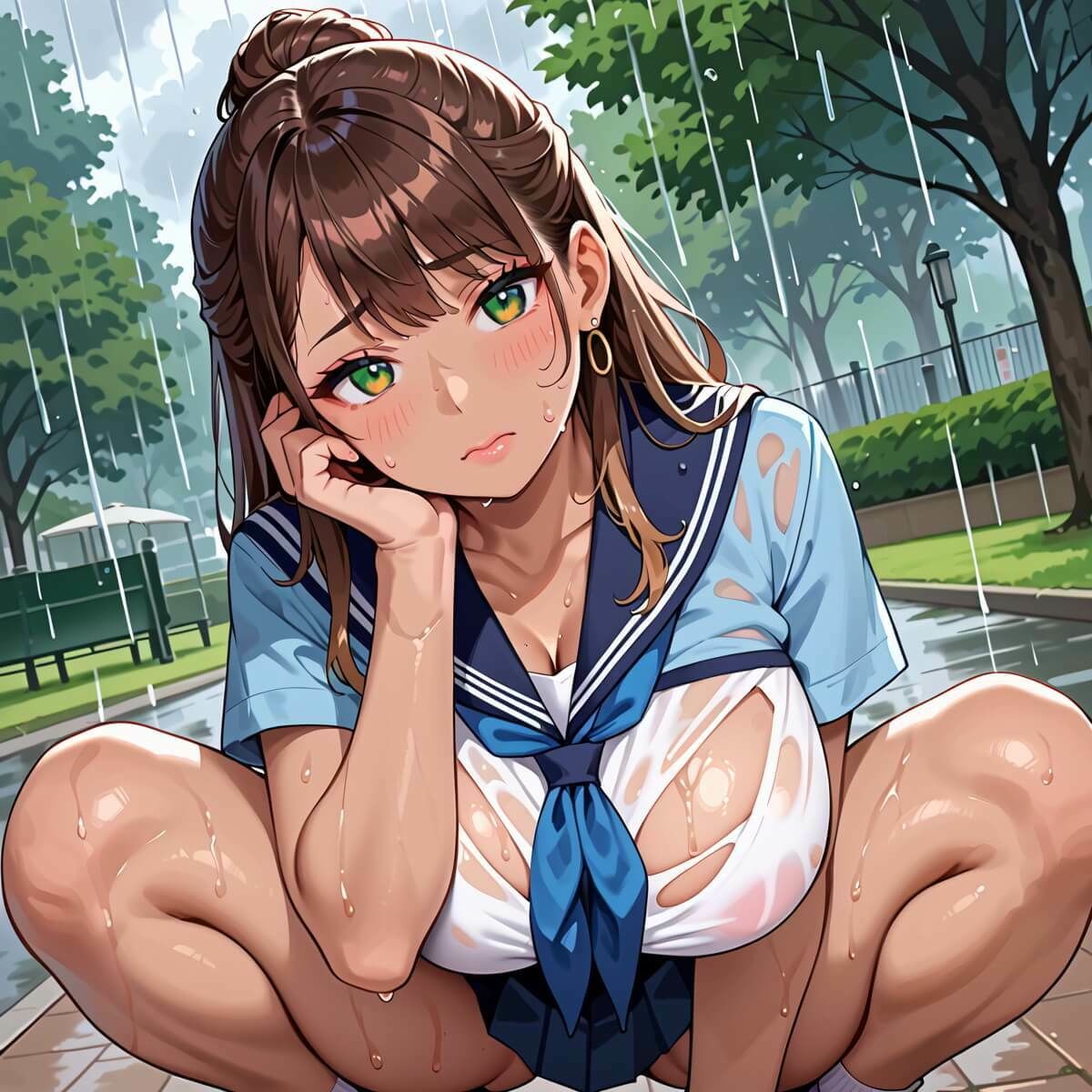 サンプル画像3:雨に濡れたエロいギャル〜張り付く服を脱がせたい！4〜まんぞく180枚！(ウェッティ) [d_585098]
