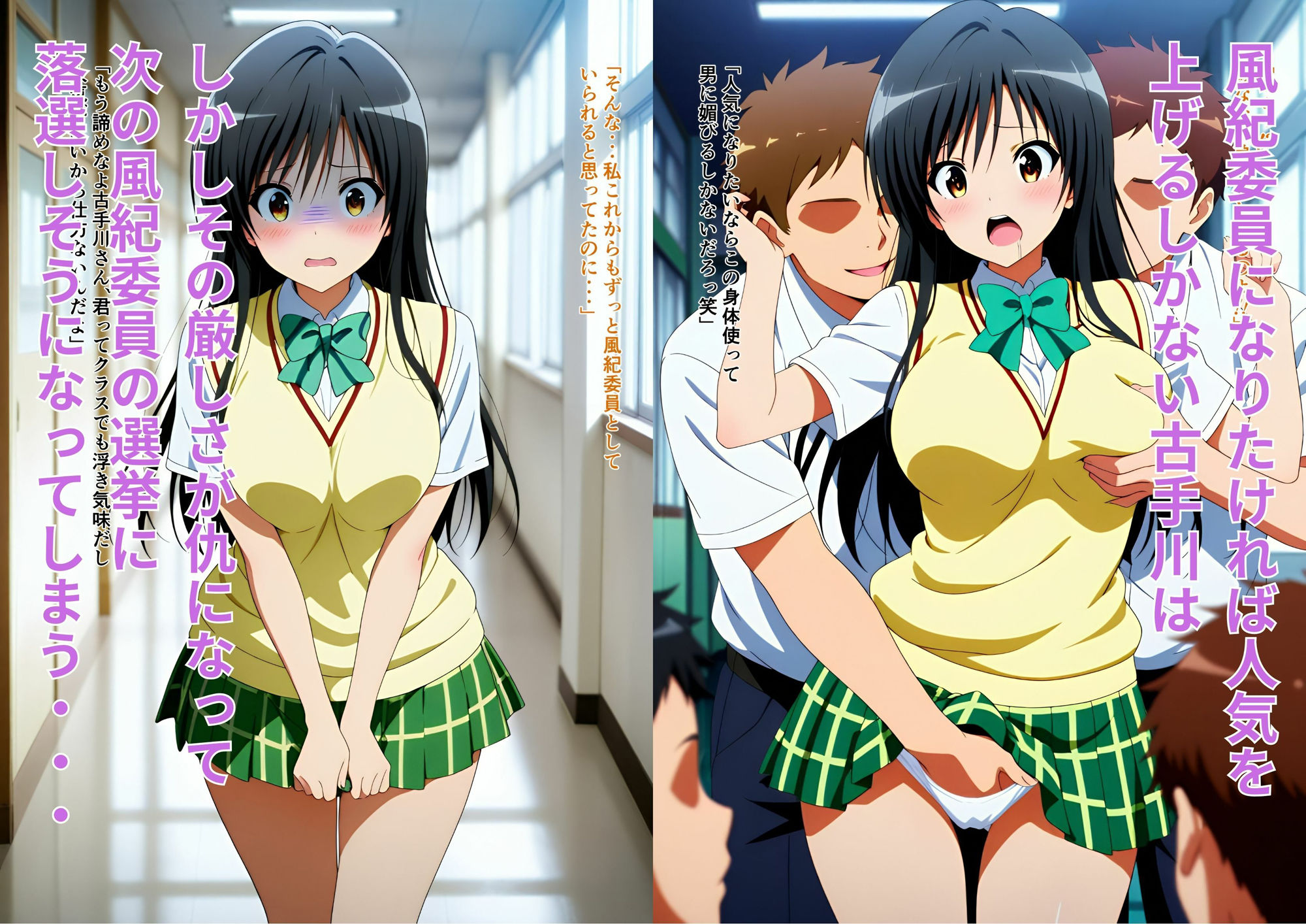 サンプル画像2:風紀委員のために男子のチ◯ポに媚びまくることになってしまった古◯川唯(はやふ) [d_585224]