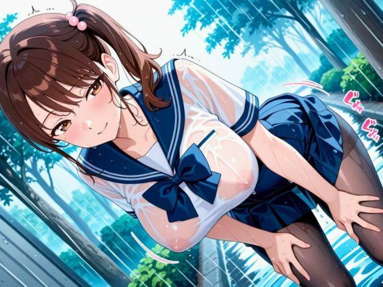 びっちょり透け乳女子校生、タイツの奥までグッショリ。──幼馴染と雨宿り中に、我慢できずズブズブ。 画像7