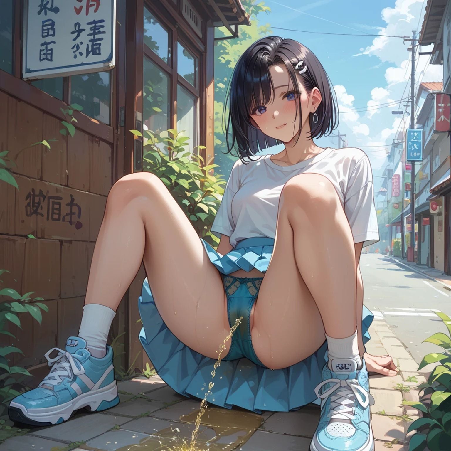 サンプル画像2:汚パンツ＆おもらし美少女【AIイラスト集】(ネコネコガール) [d_585746]