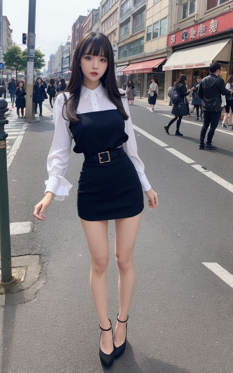 AI美女写真集┃通りを歩くミニスカ美女 画像3