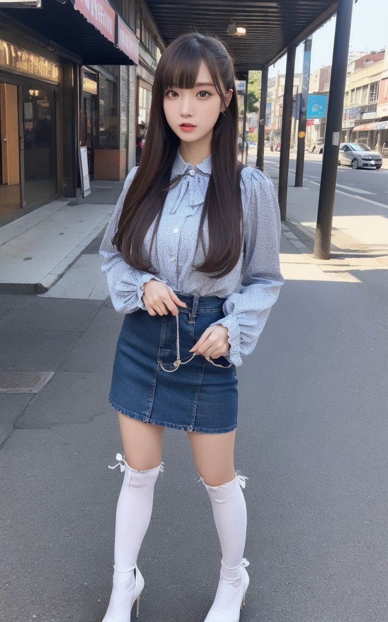 AI美女写真集┃通りを歩くミニスカ美女 画像7