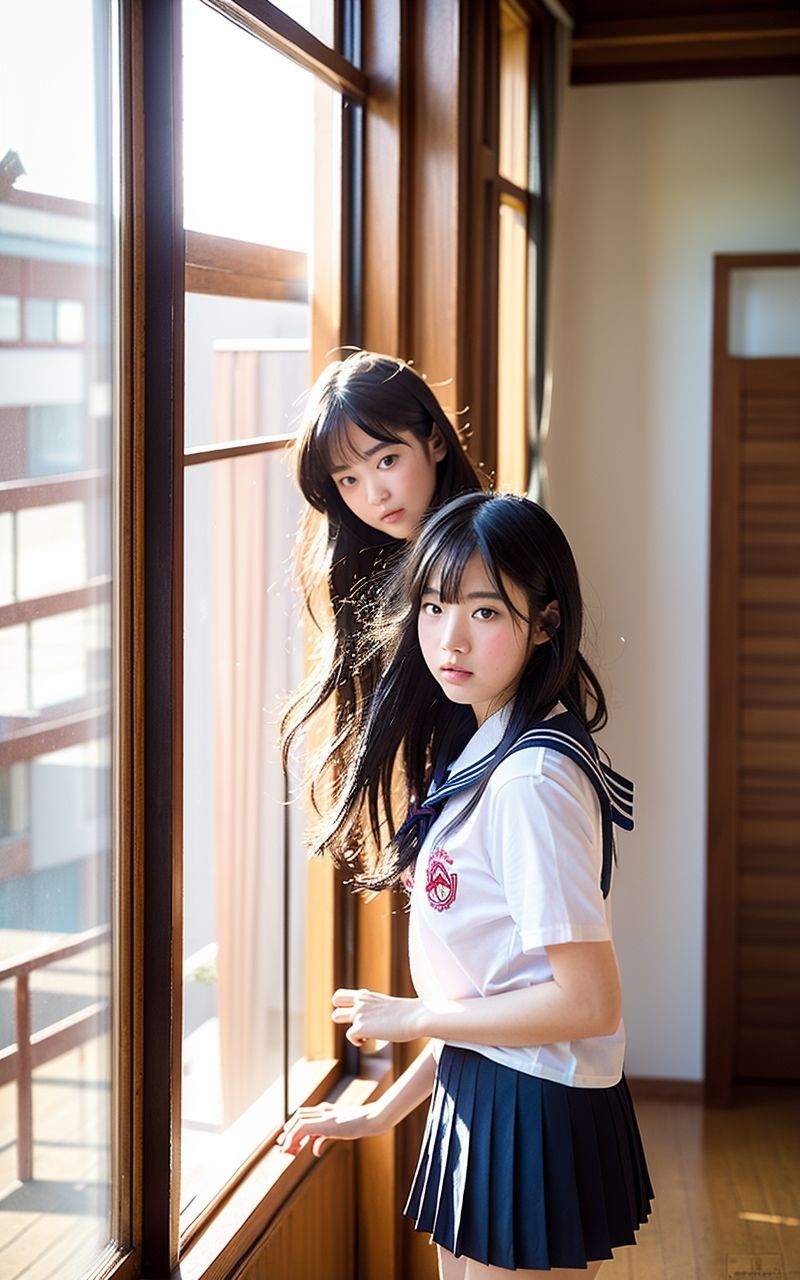 サンプル画像3:AI美女写真集┃廊下を歩く美女(AI美女写真集┃清楚な大人) [d_585806]