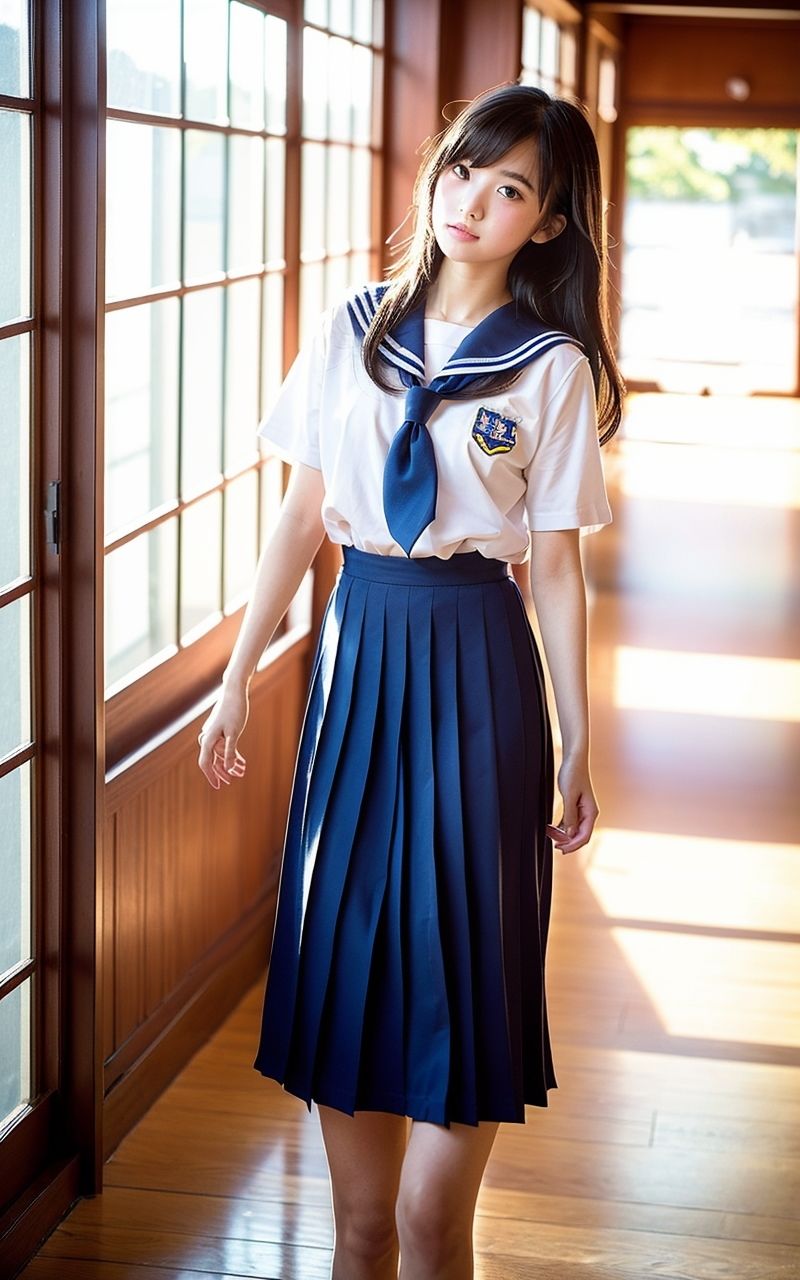 AI美女写真集┃廊下を歩く美女 画像7