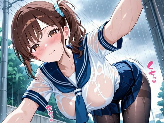 サンプル画像4:びしょ濡れ制服、理性崩壊。〜幼馴染の透け乳とパンスト尻、もう止まれない。〜(ぱいんだー出版) [d_585867]