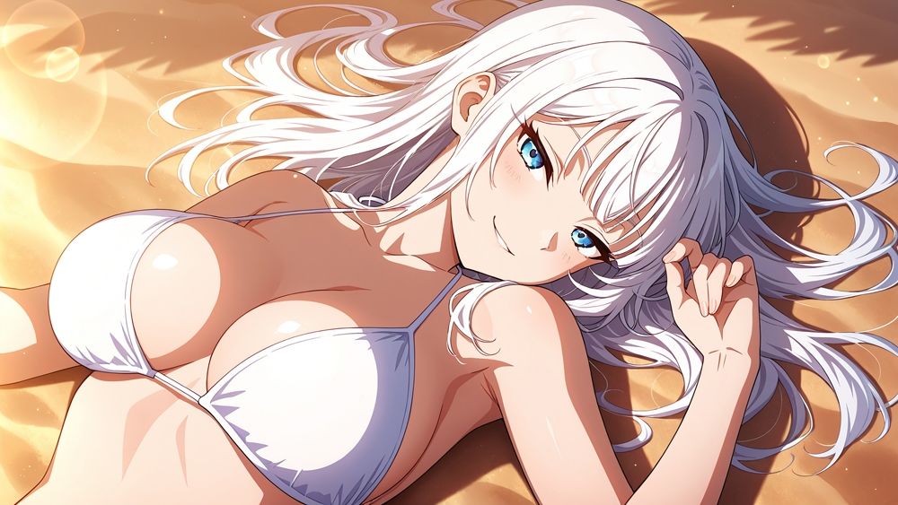 爆乳ホワイトヘアグラドルと緑髪美女が個撮で淫らに孕ませSEX【4K】 画像4