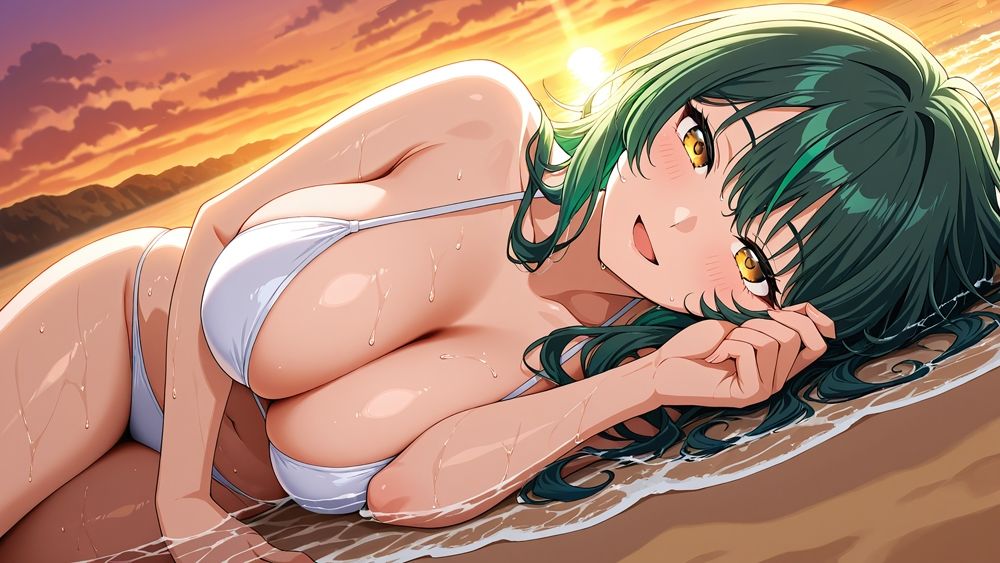 爆乳ホワイトヘアグラドルと緑髪美女が個撮で淫らに孕ませSEX【4K】 画像5