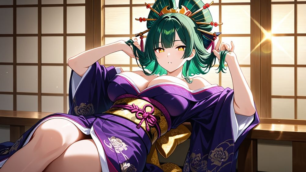 爆乳ホワイトヘアグラドルと緑髪美女が個撮で淫らに孕ませSEX【4K】 画像7