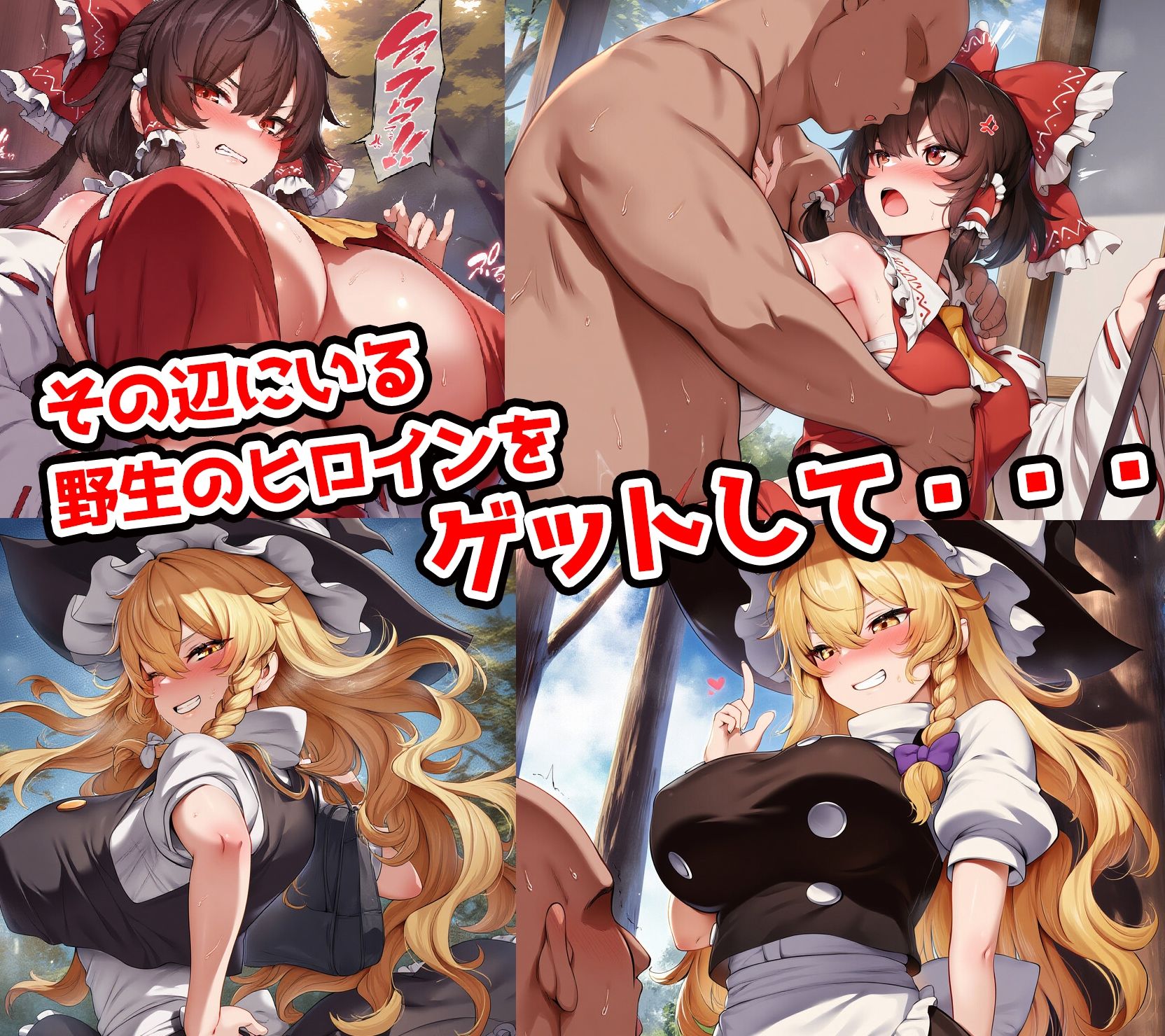 サンプル画像1:野生少女 博麗○夢＆霧雨魔○沙 快楽堕ち画像集 419枚(わんだふぉおAI) [d_585892]