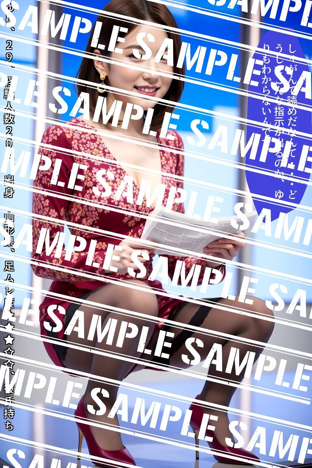 サンプル画像4:ハイヒール女子アナの挑発ニュース 〜しゃがんだ私でヌキ狂え〜 vol.1(あらぶるま18＋) [d_586090]