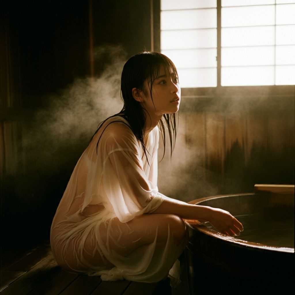 サンプル画像4:【120枚】〜湯けむり温泉旅〜  紺染 町子【大ボリューム！】(町子ハウス) [d_586444]