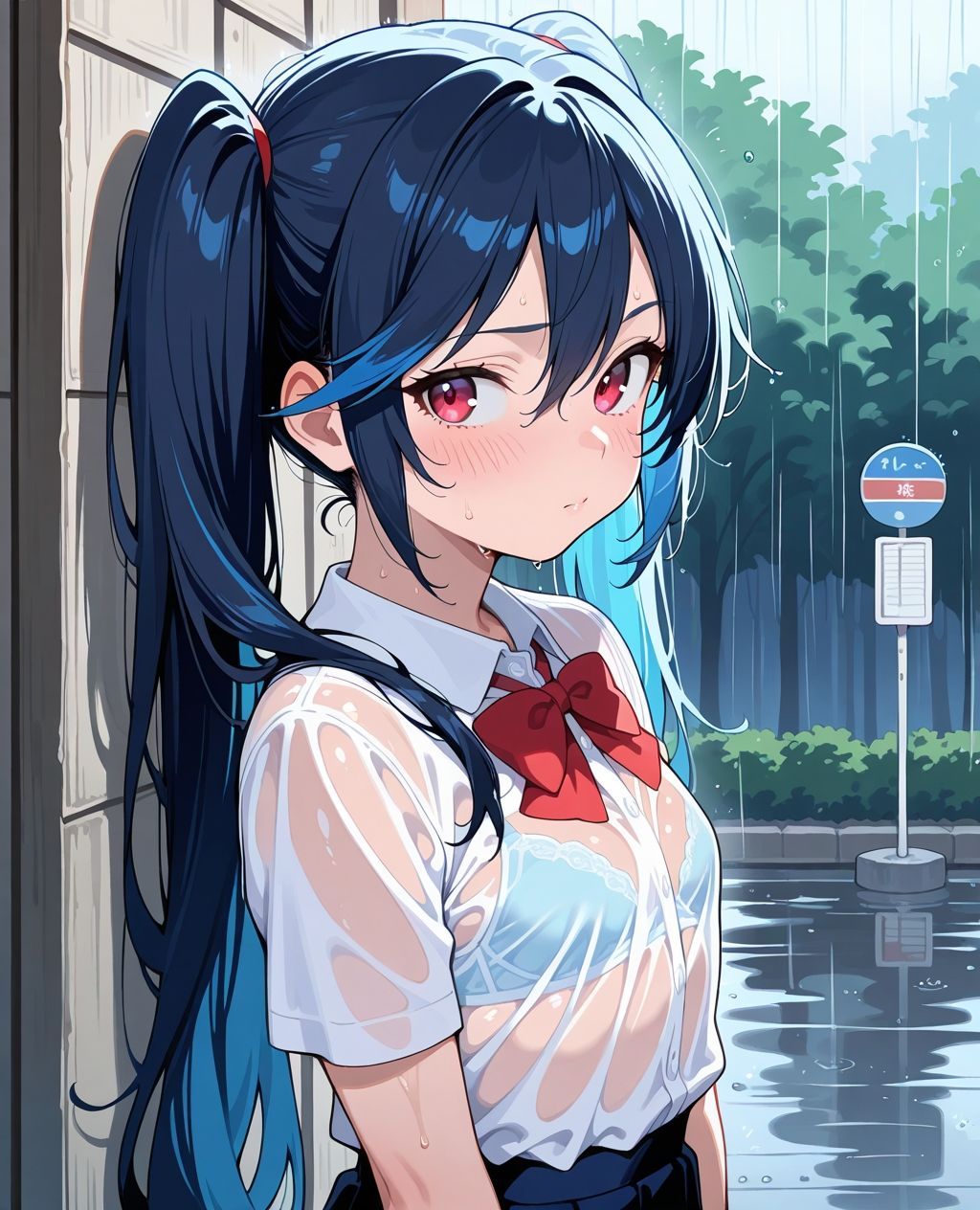 見せつけガールズ☆ 雨宿りでびしょ濡れ編 〜ツインテール彼女ver.〜 画像7