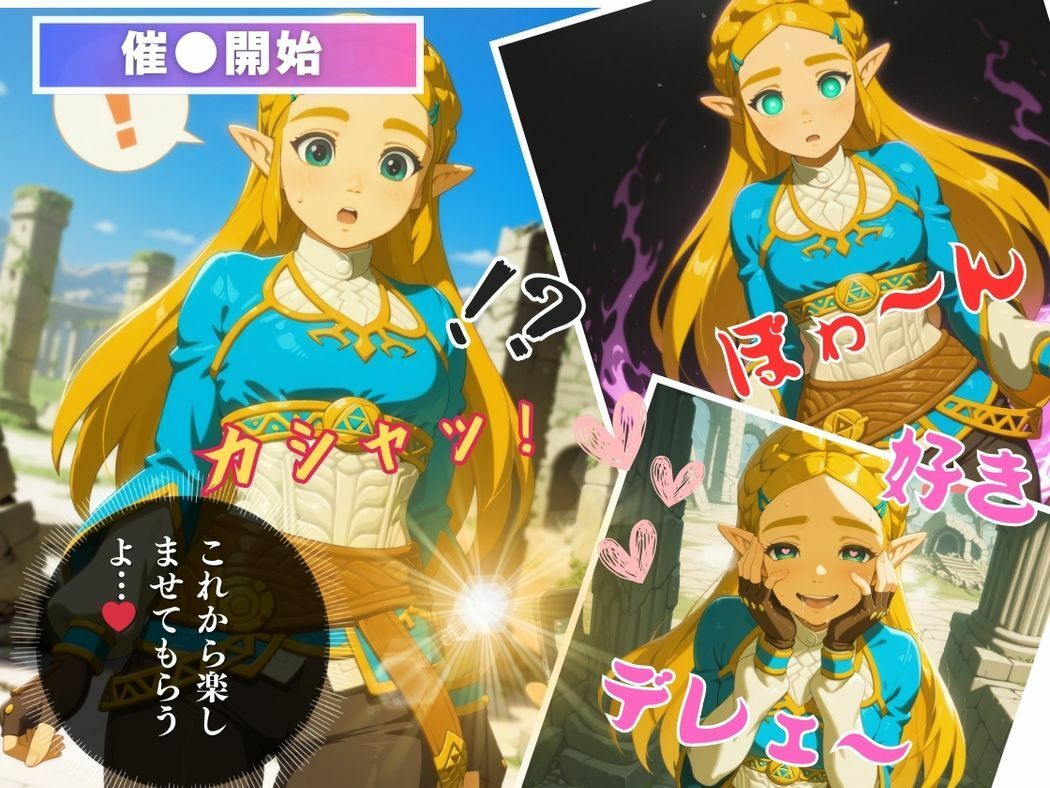 サンプル画像6:催●支配 ゼ●ダ姫〜おじさんの子を妊娠〜ブレス オブ ● ワイルド(三日坊主出版) [d_586564]