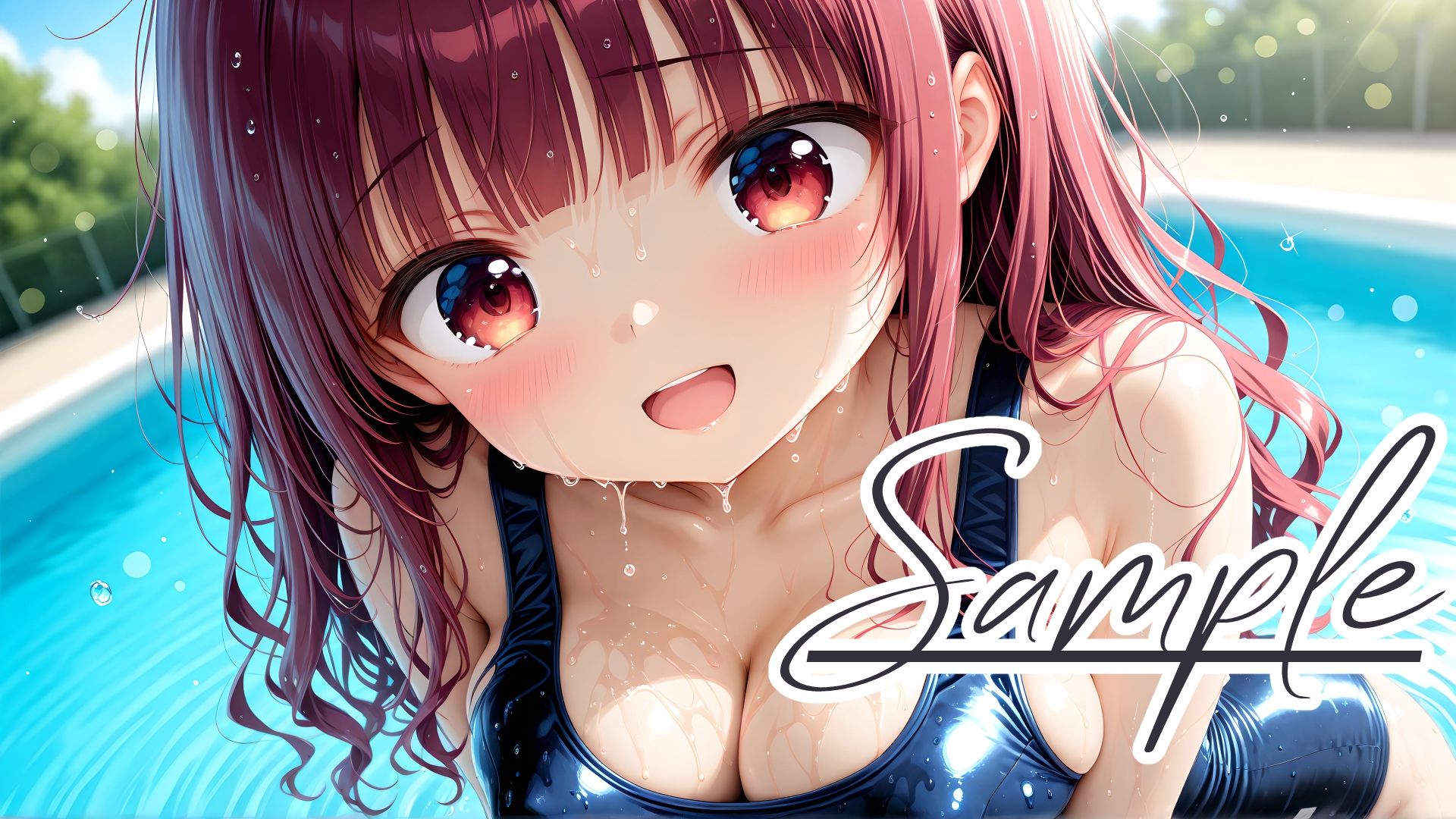 スクール水着の彼女と白濁まみれのプールえっち CGコレクション 画像4