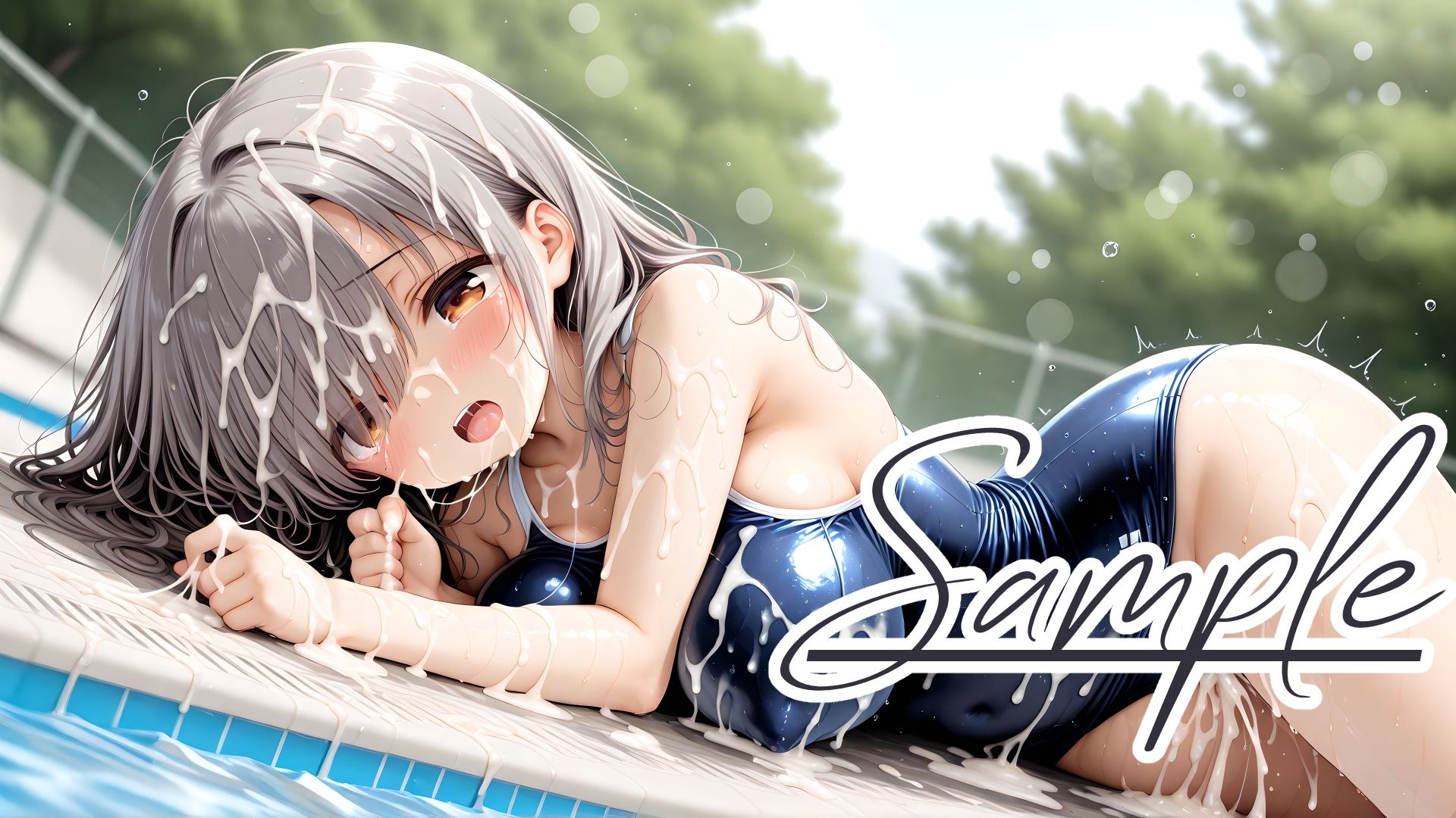 スクール水着の彼女と白濁まみれのプールえっち CGコレクション 画像8