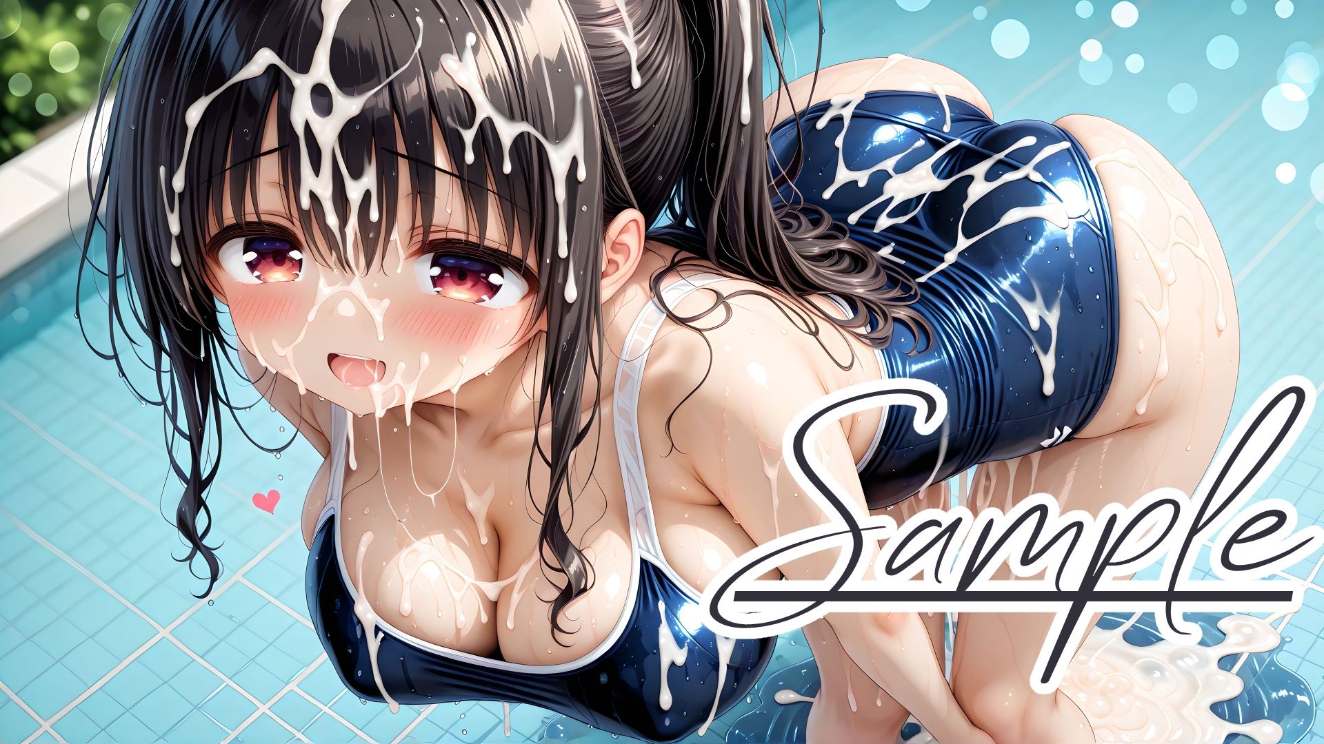 スクール水着の彼女と白濁まみれのプールえっち CGコレクション 画像9