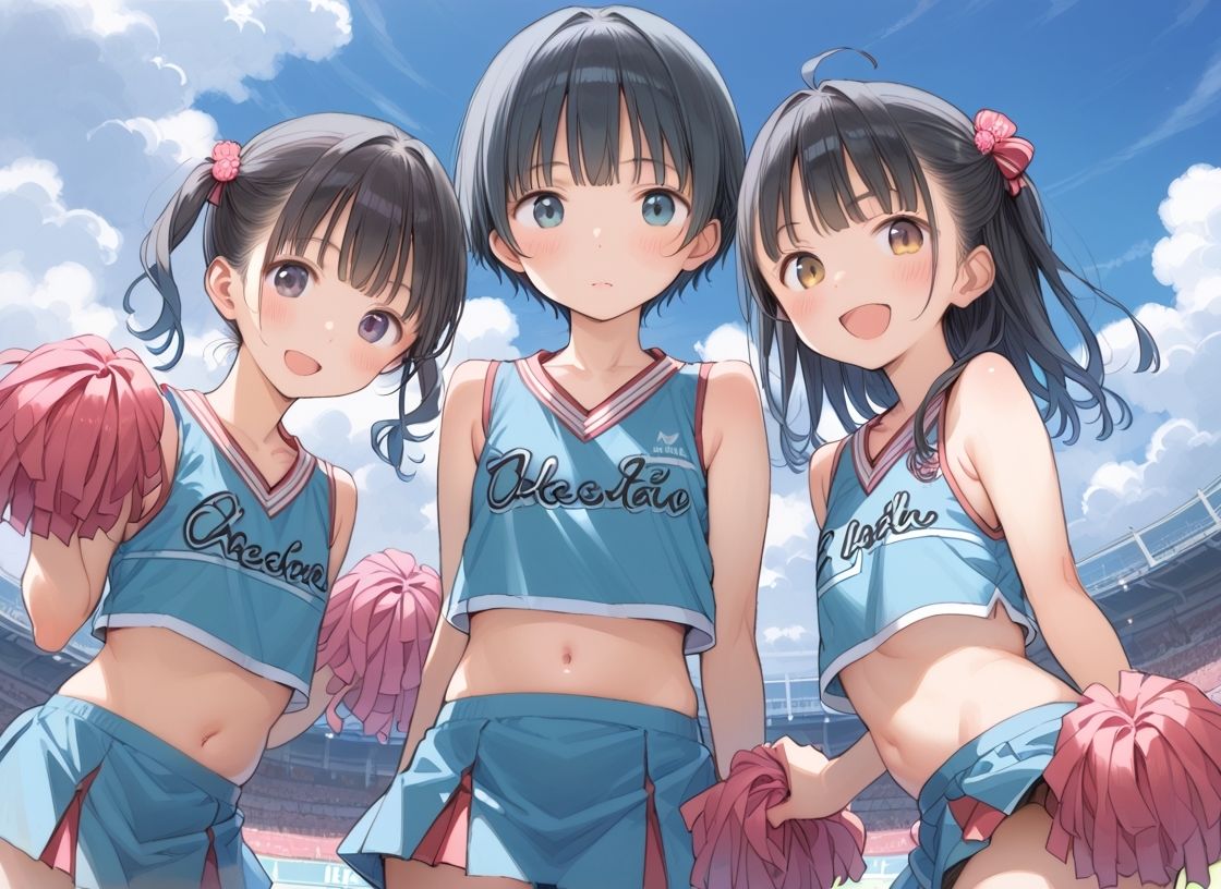 つるぺたチアにハーレム種付け画像no.3