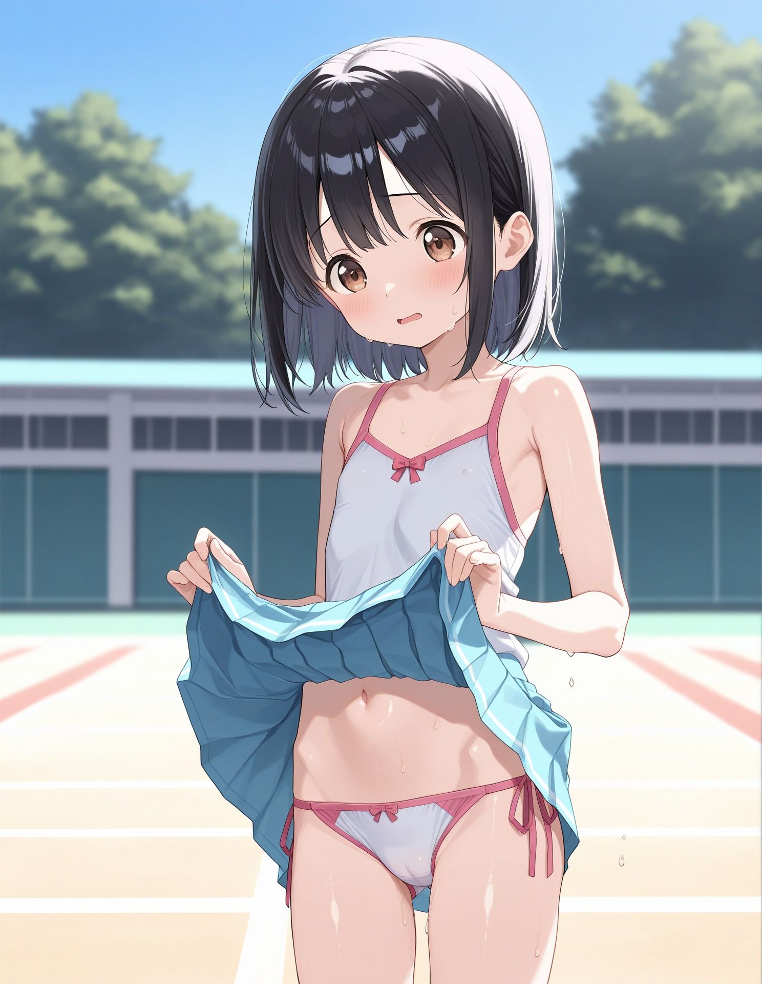 サンプル画像1:めくりあげ少女のおまんこちゃん〜大事なところをめくって見せちゃったら〜(生はむ少女) [d_586748]