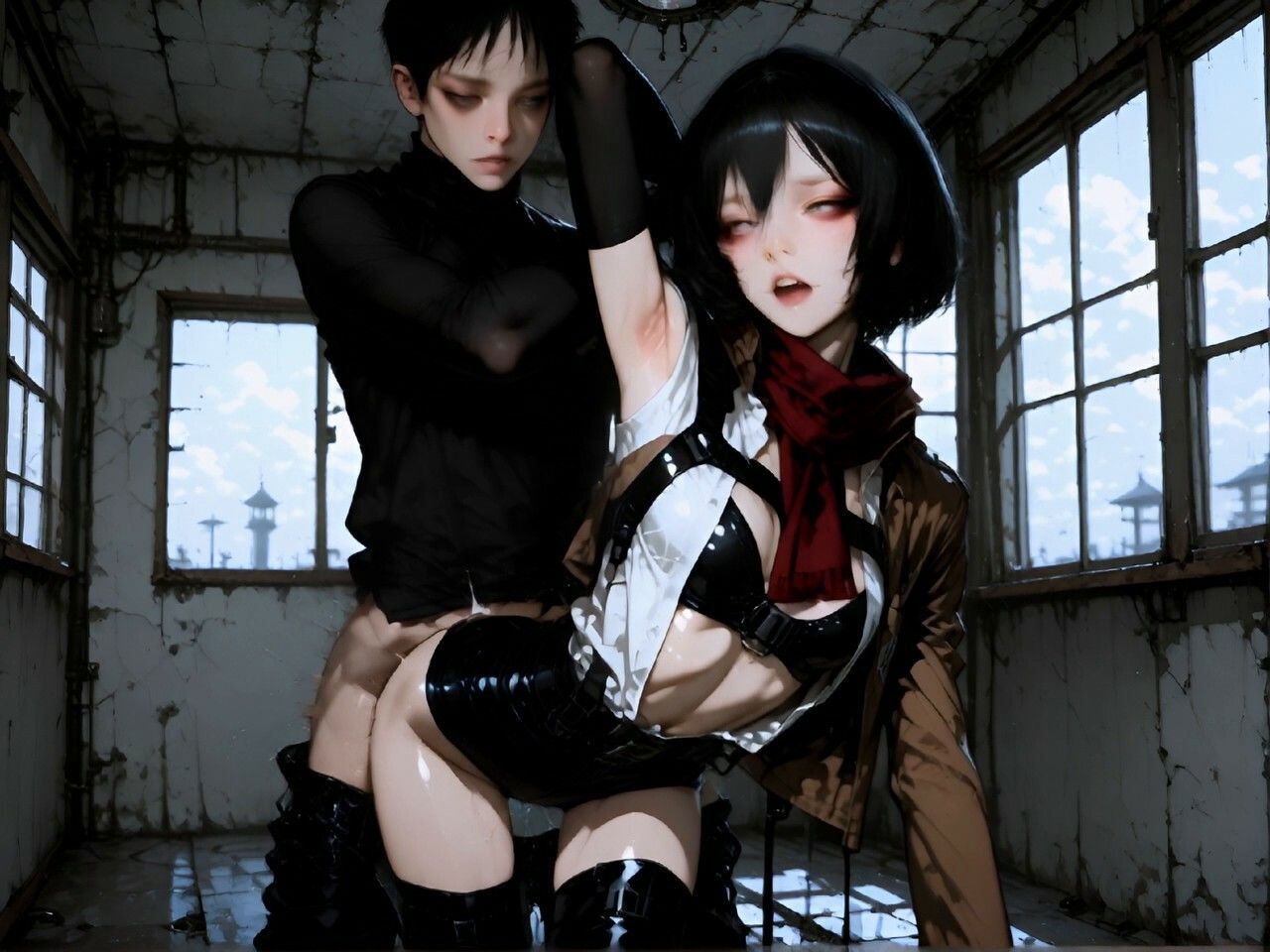 サンプル画像1:言葉はいらない、ただ欲望 – 肉体と魂の無言の衝突(AItuner) [d_586861]