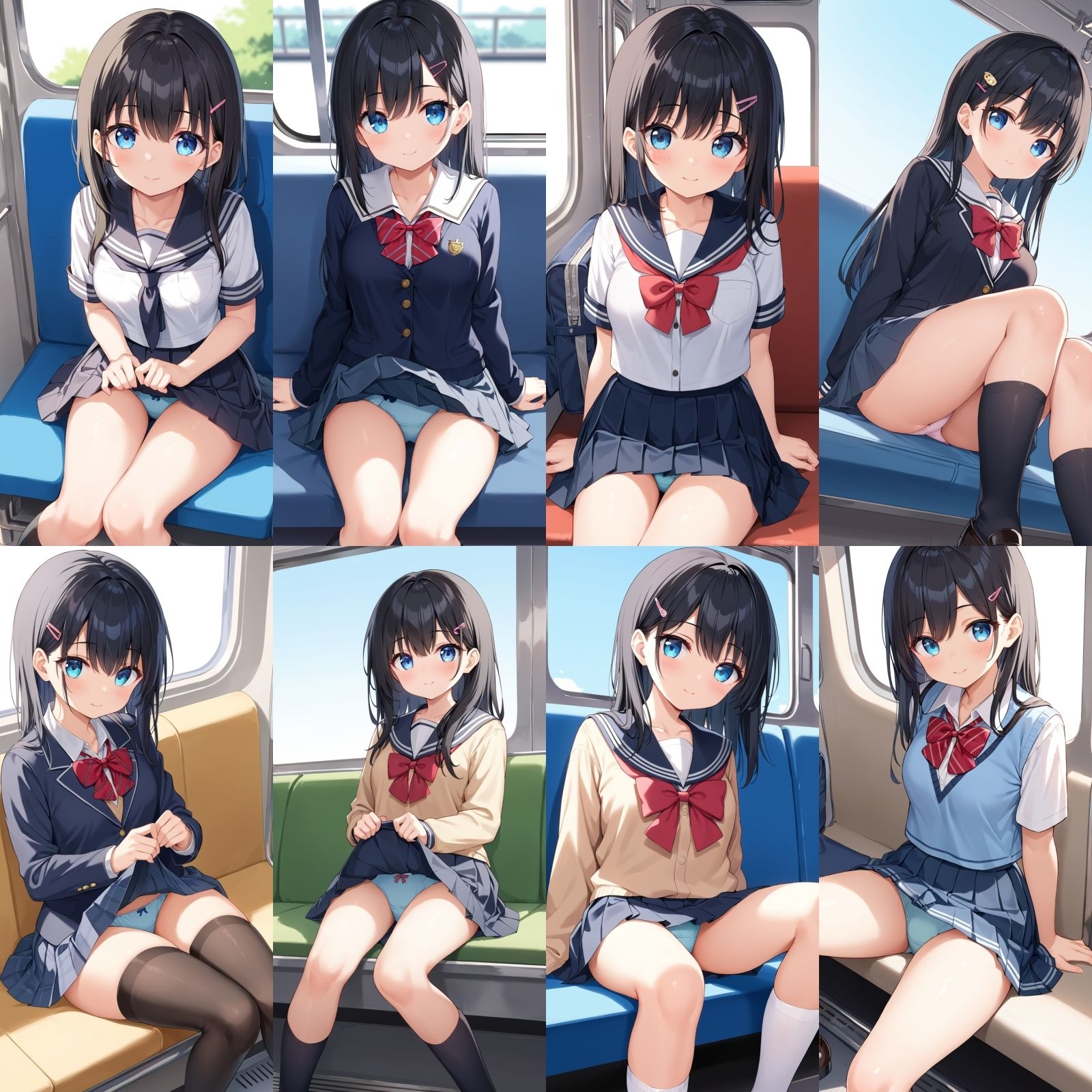 電車で対面のJKがおパンティーをみせてくる【500枚】 画像7