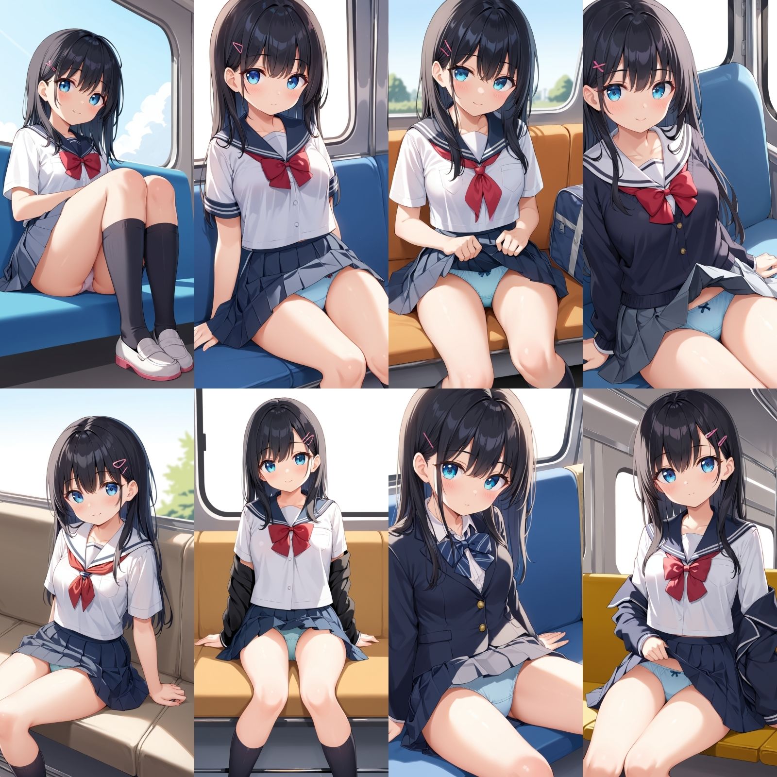 電車で対面のJKがおパンティーをみせてくる【500枚】 画像8