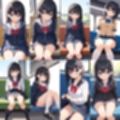 電車で対面のJKがおパンティーをみせてくる【500枚】