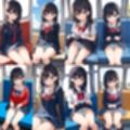 電車で対面のJKがおパンティーをみせてくる【500枚】