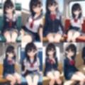 電車で対面のJKがおパンティーをみせてくる【500枚】